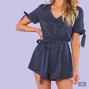 Belted Polka Dot Romper